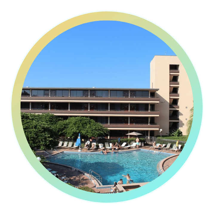 Rosen Inn at Pointe Orlando with free shuttle bus to Universal Orlando