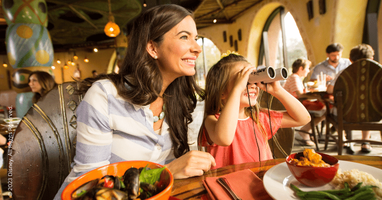 Family dining in Sanaa, Disney’s Animal Kingdom Villas—Kidani Village