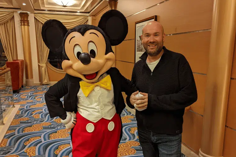 I met Mickey on my solo Disney Cruise