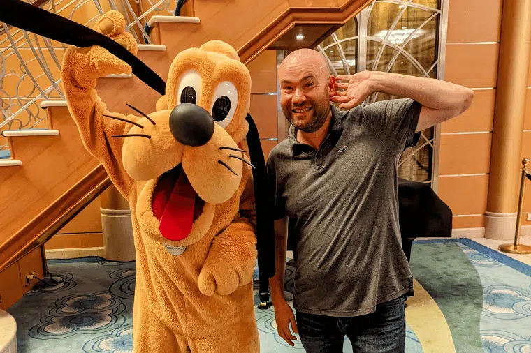 Martin meeting Pluto on my Disney Cruise